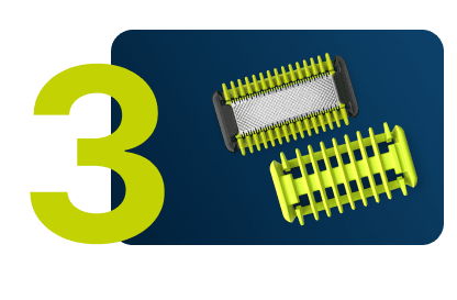 Głowice 360-D Flexing podążające za konturem twarzy podczas golenia.